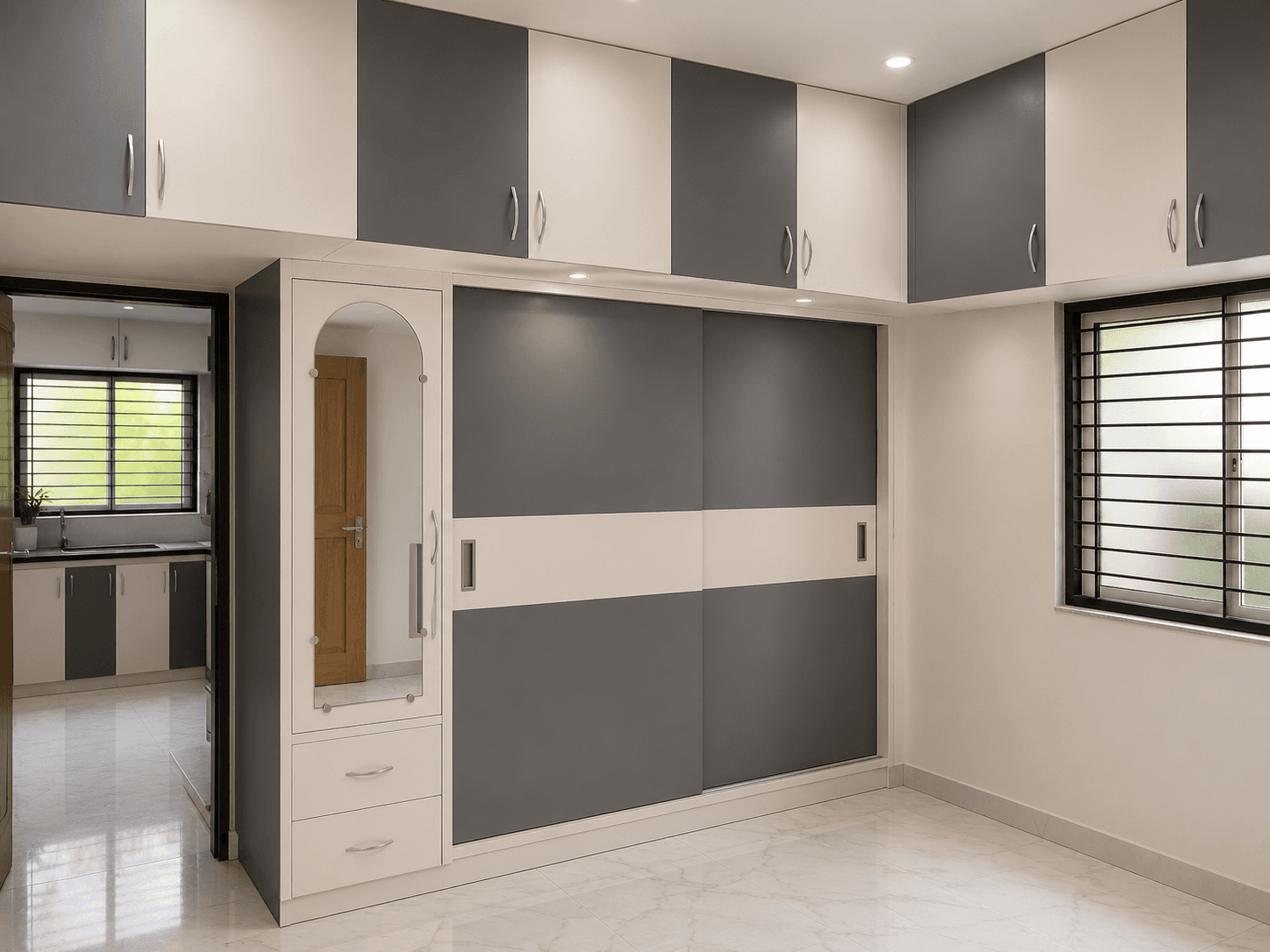 Gray-Cream Wardrobe