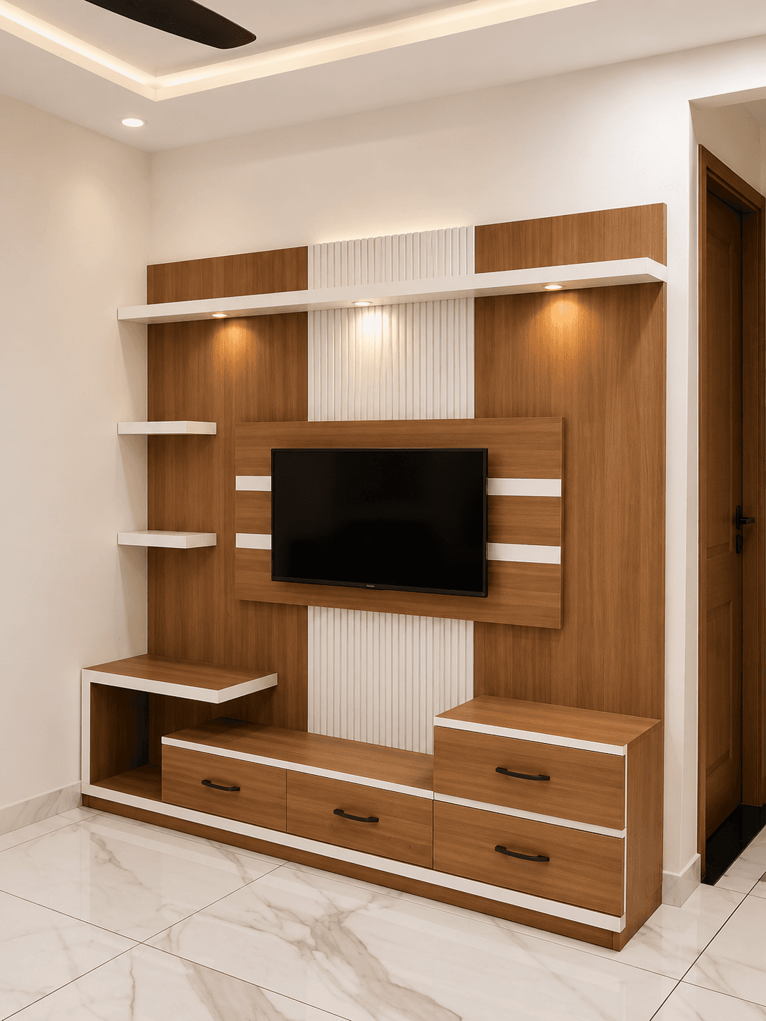 Wood-Accent TV Wall - image 1